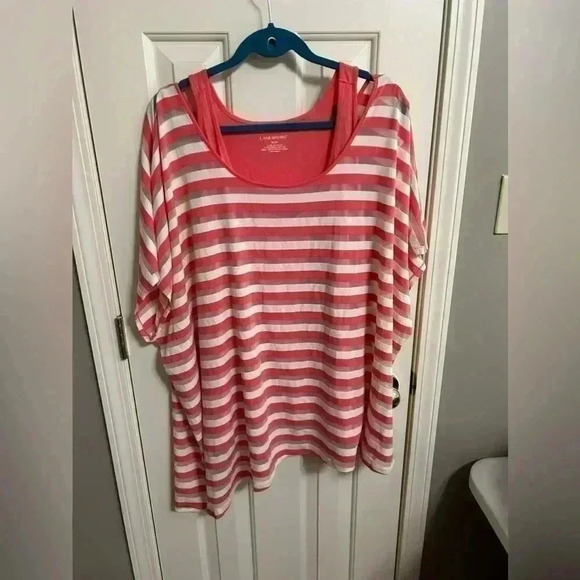 Lane Bryant Peek-a-boo Layered Asymmetrical Hem Top 26/28 NWT - Picture 1 of 5